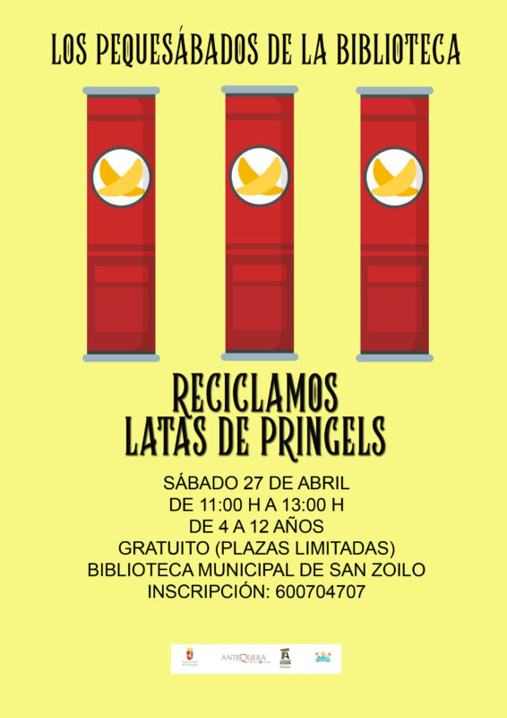 Taller "Reciclamos latas de Pringels" Los Pequesábados de la Biblioteca