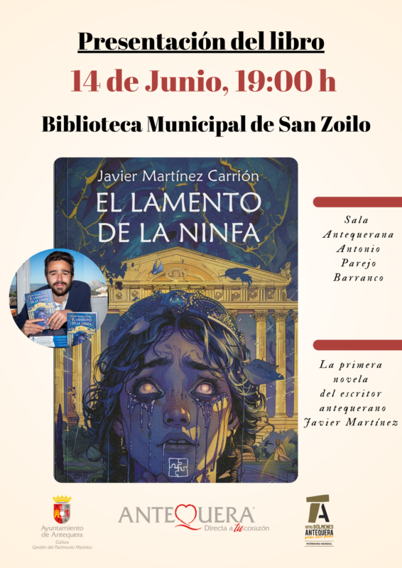 Presentación del libro "El lamento de la ninfa" de Javier Martínez Carrión. Viernes, 14 de junio de 2024 en la Biblioteca Municipal de San Zoilo