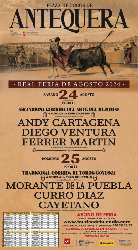 Cartel Taurino Real Feria de Agosto 2024
