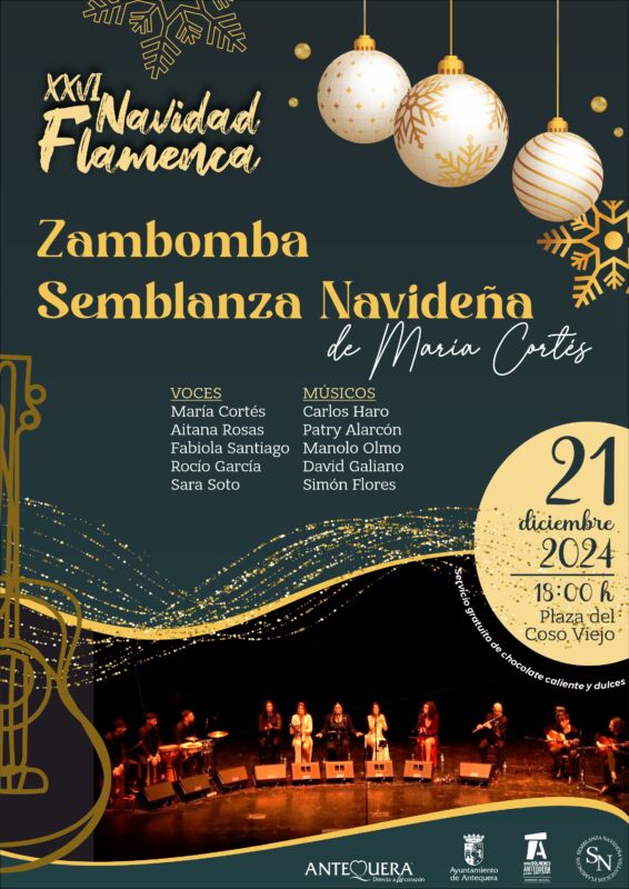 XXVI Navidad Flamenca. Sábado, 21 de diciembre de 2024 a las 18:00 h en la Plaza del Coso Viejo