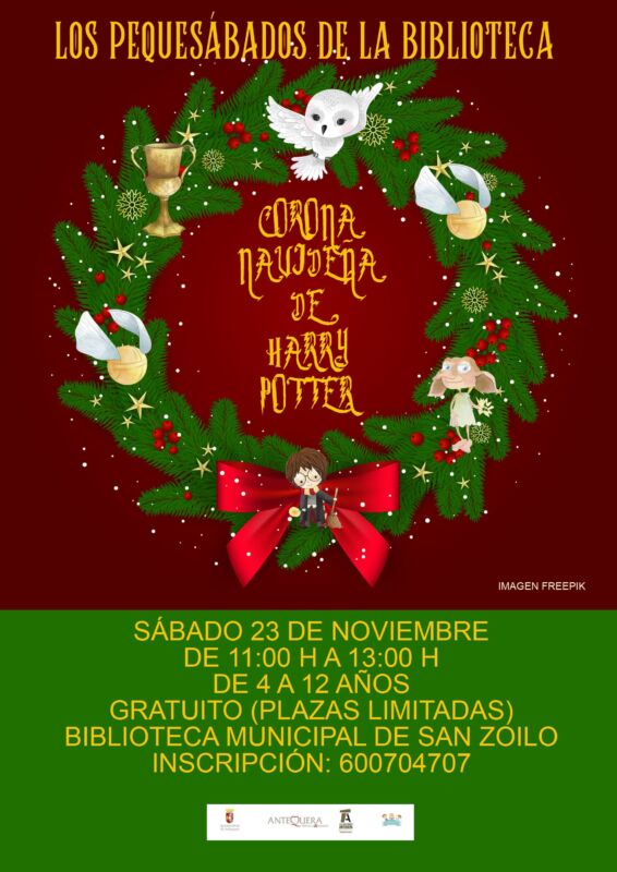 Taller infantil "Bota navideña de Harry Potter". Sábado 23 de noviembre en la Biblioteca Municipal de San Zoilo