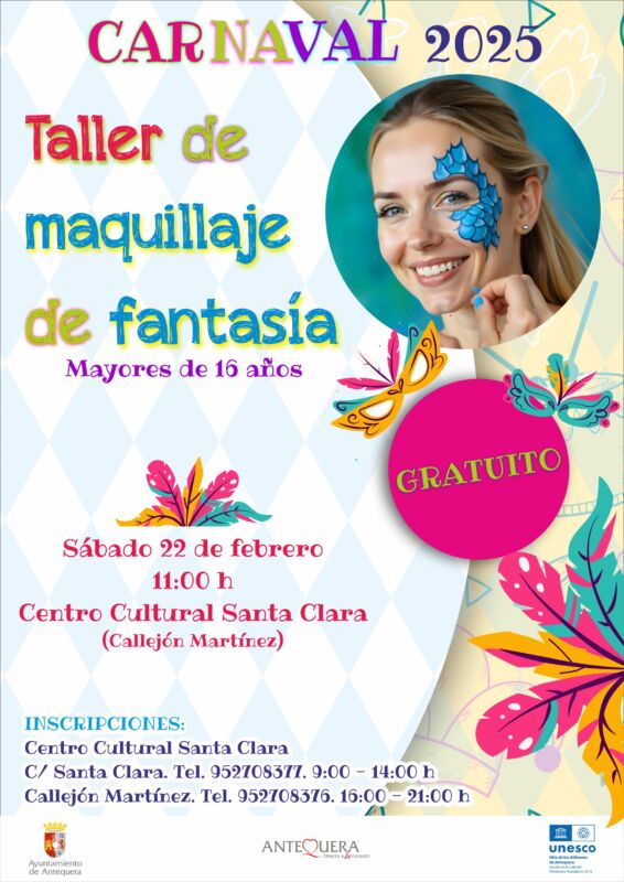 Taller de maquillaje de fantasía. Carnaval 2025