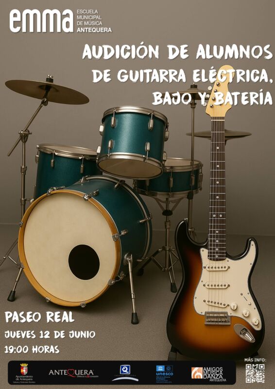 Audición de alumnos de guitarra eléctrica, bajo y bateria de la EMMA