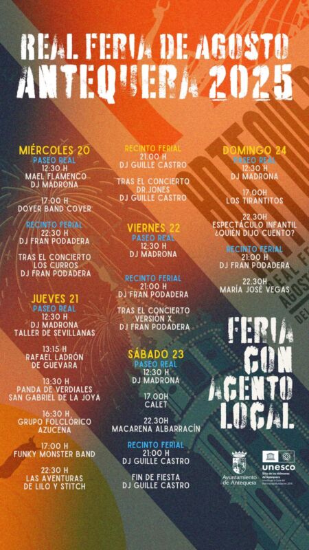 Actuaciones grupos locales Real Feria de Agosto 2025