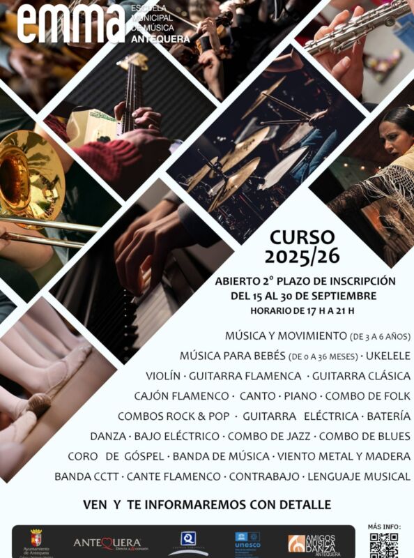 Inscripciones curso 2025/2026 de la Escuela Municipal de Música